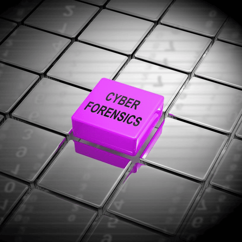 A conceptual image of cyber forensics.