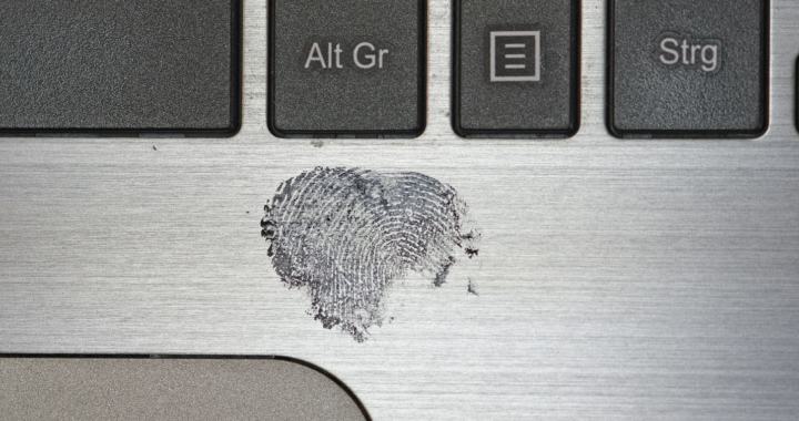 fingerprint on a computer