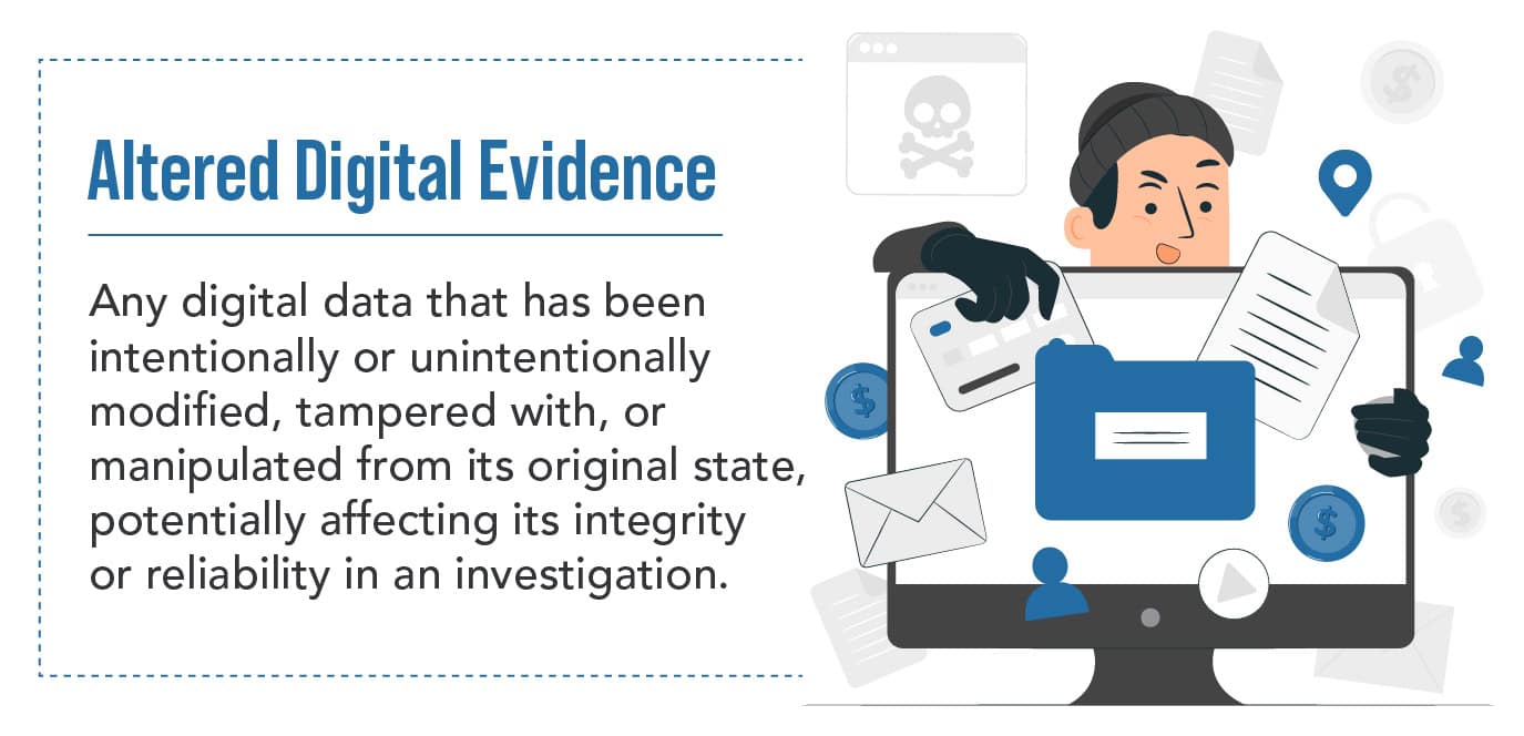 3D image of a person inspecting digital files