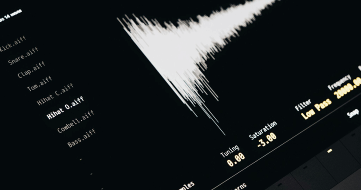 a screen displaying a sound wave