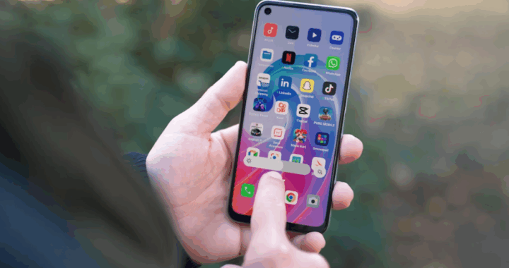 A person checking a phone.