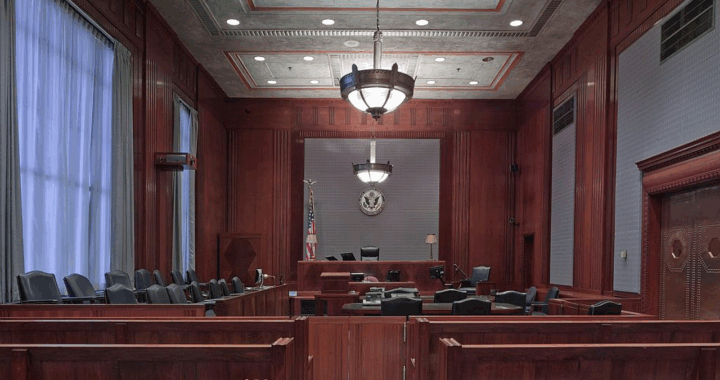 view of an empty courtroom