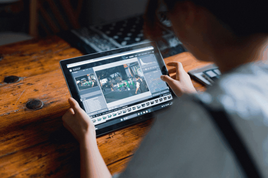 a person reviewing a file on a laptop screen