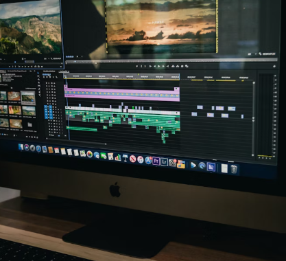 A forensic video analysis expert at work.