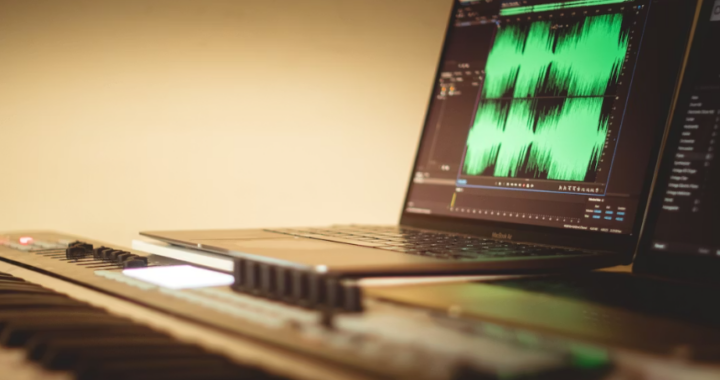 An audio forensics expert analyzing a file.
