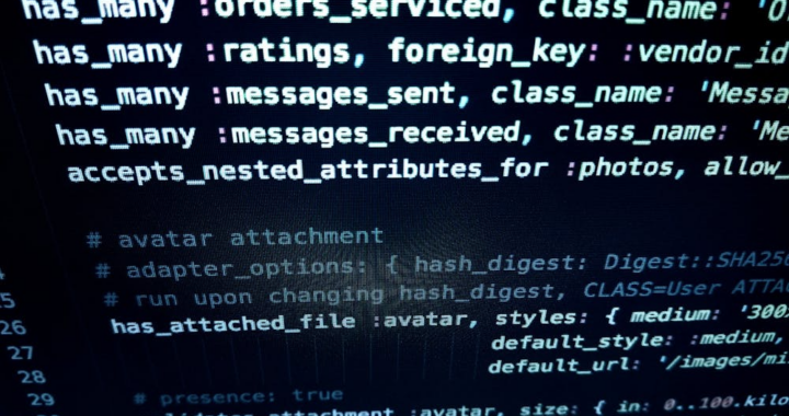 close-up of metadata on screen