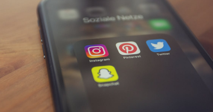 social media applications in a folder on a mobile