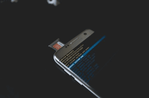 Close-up of a smartphone displaying Android recovery mode
